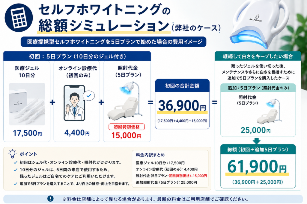 セルフホワイトニングの料金例