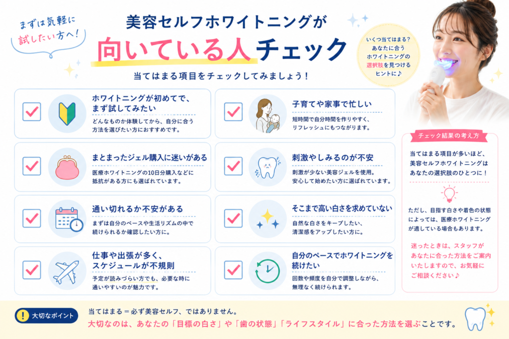 美容セルフが向いている人チェック