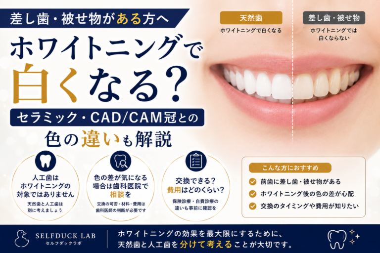 差し歯・被せ物はホワイトニングで白くなる？